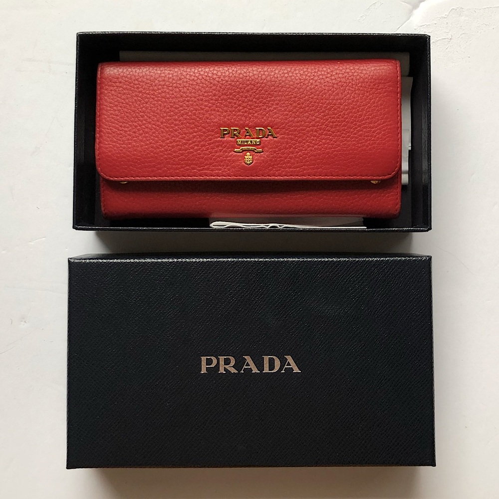 RELISTED - Red Leather Prada Wallet